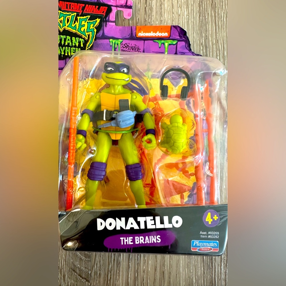 2023 TMNT Teenage Mutant Ninja Turtles Mutant Mayhem Donatello Action Figure NIB - Picture 2 of 3